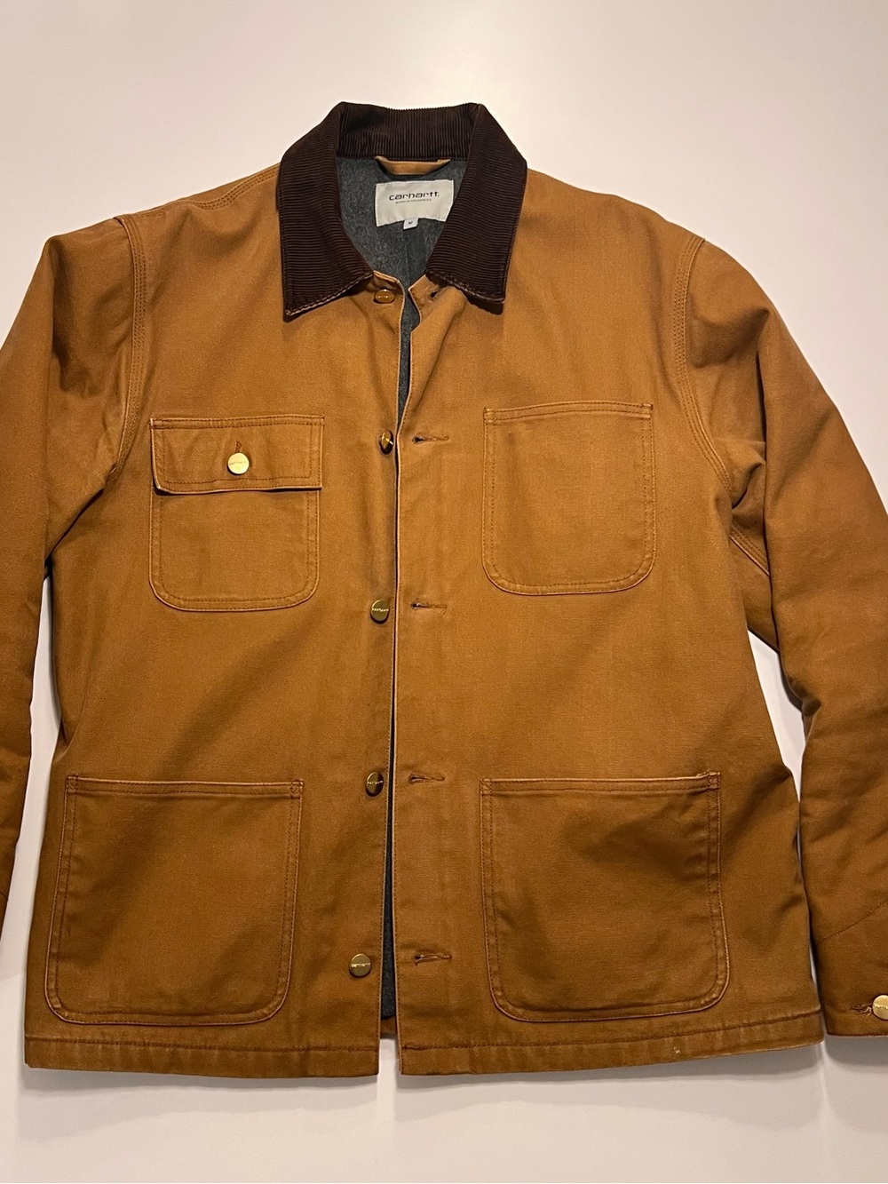 Carhartt WIP Michigan Chore Coat Jacket in Tan - Mens M - Lightly Worn